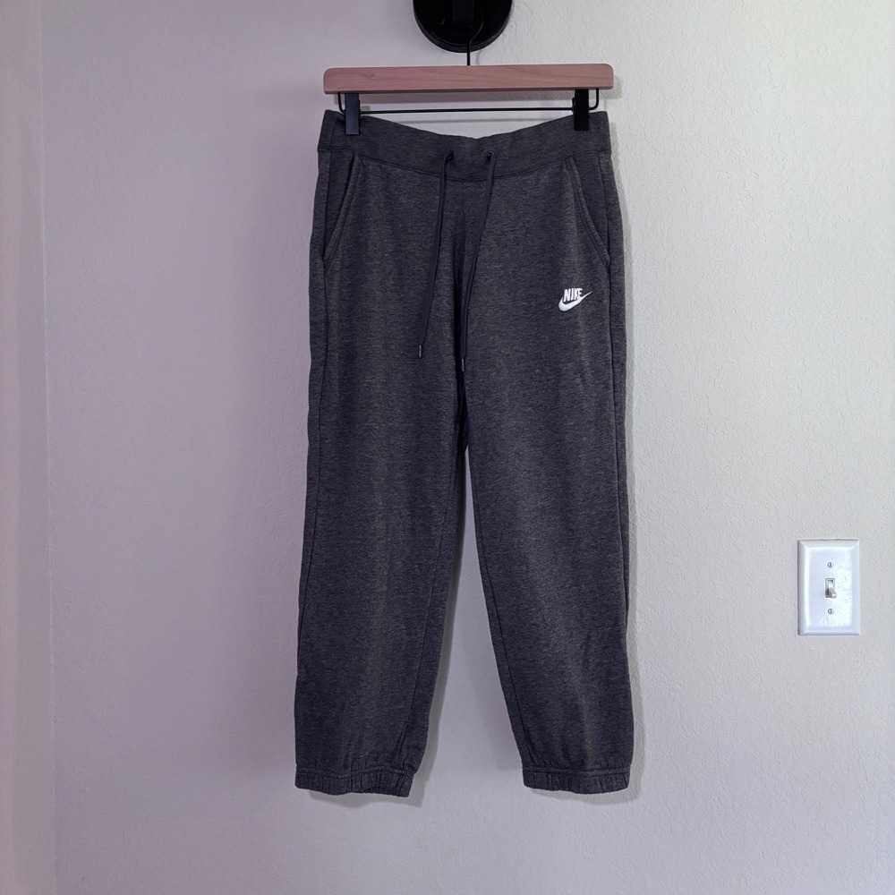 Nike Sweatpants Joggers Small Fleece Lined Charcoal Grey Athleisure Gorpcore